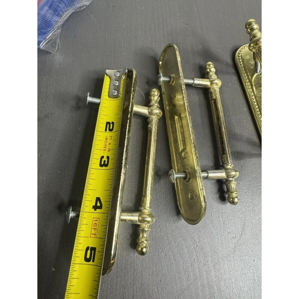 Vintage Brass Cabinet Pull Handles Set of 4 Traditional Rope Edge